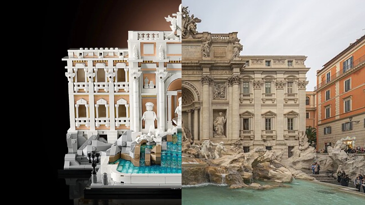 Comparing LEGO Architecture Trevi Fountain to its real-life inspiration
