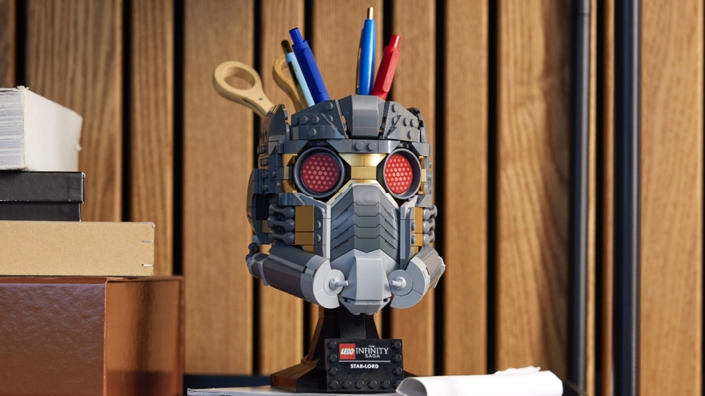 LEGO Marvel 76251 Star Lords Helmet pencil pot featured 1024x576