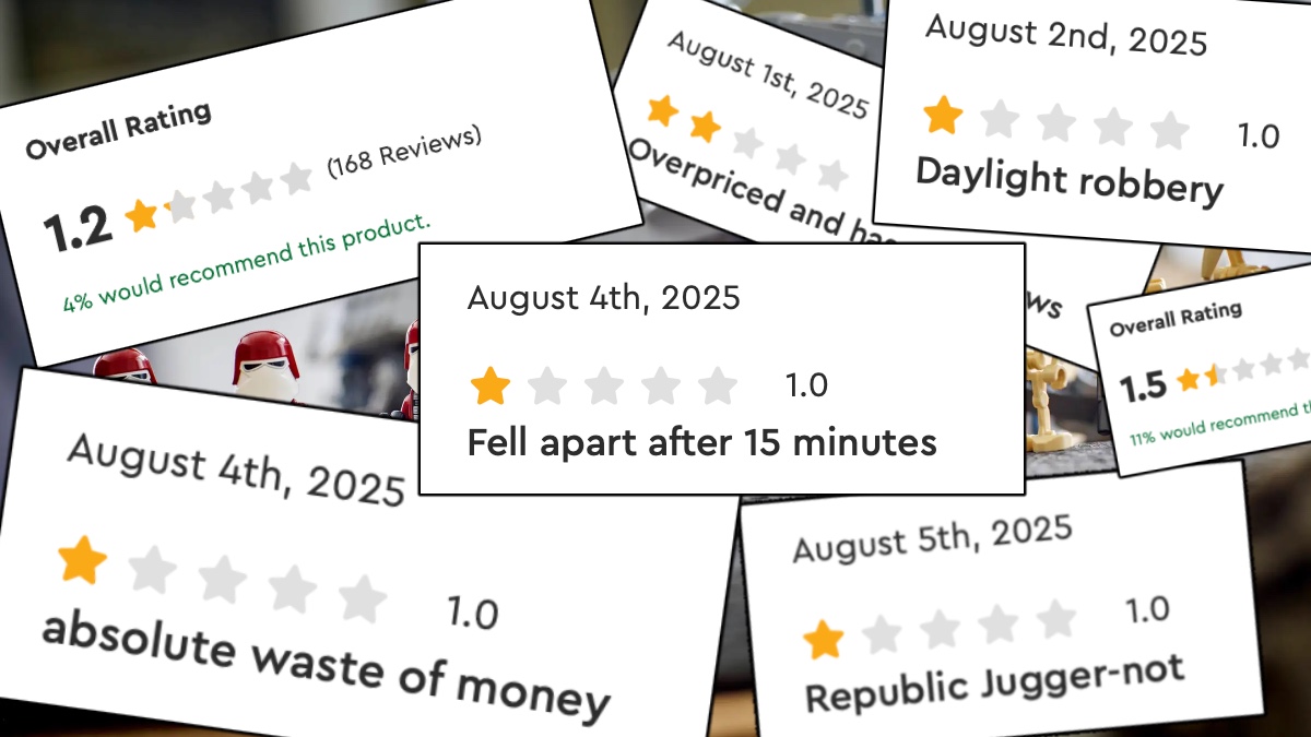 LEGO.com reviews of the summer Star Wars wave are damning
