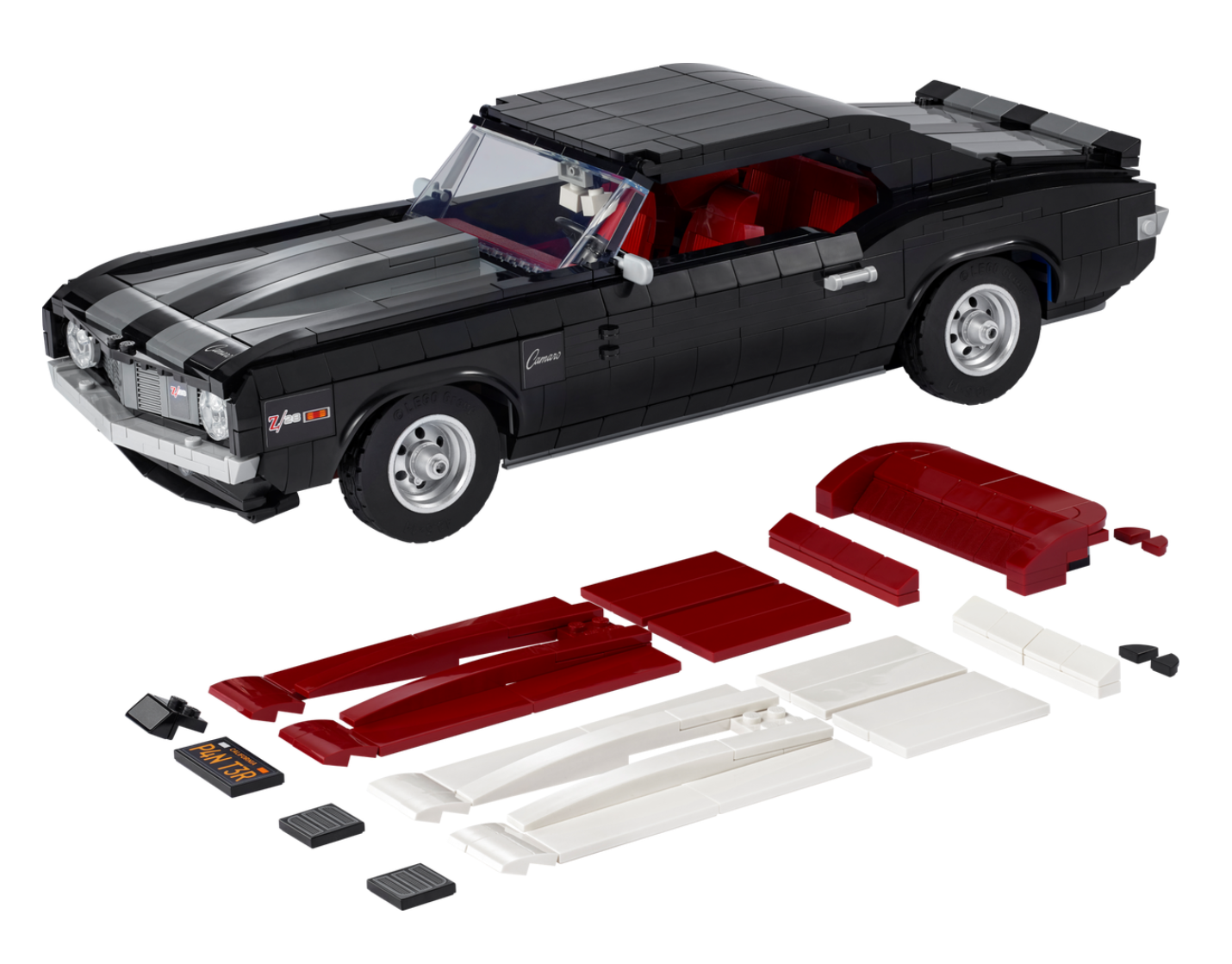 lego 10304 chevrolet Camaro z28 contents