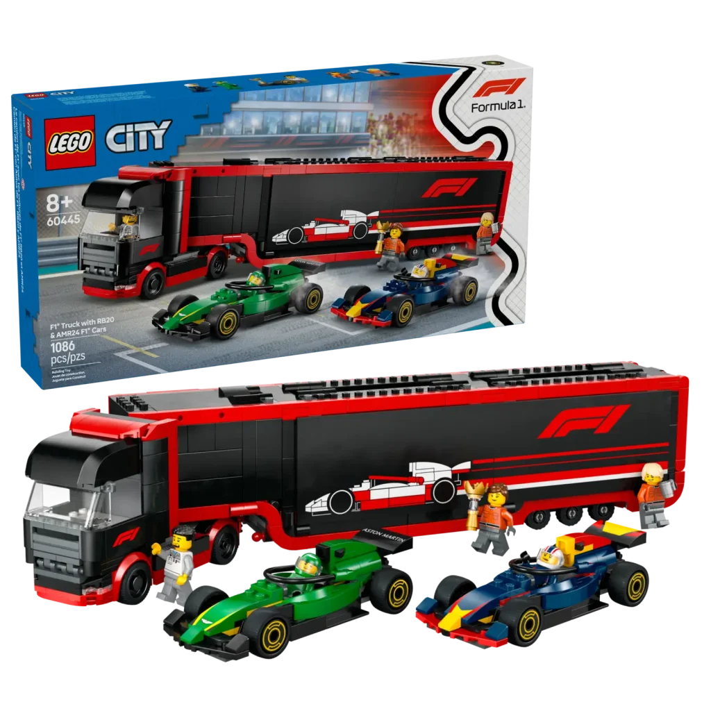 LEGO City 60445 F1 Truck with RB20 AMR24 F1 Cars  1024x1024
